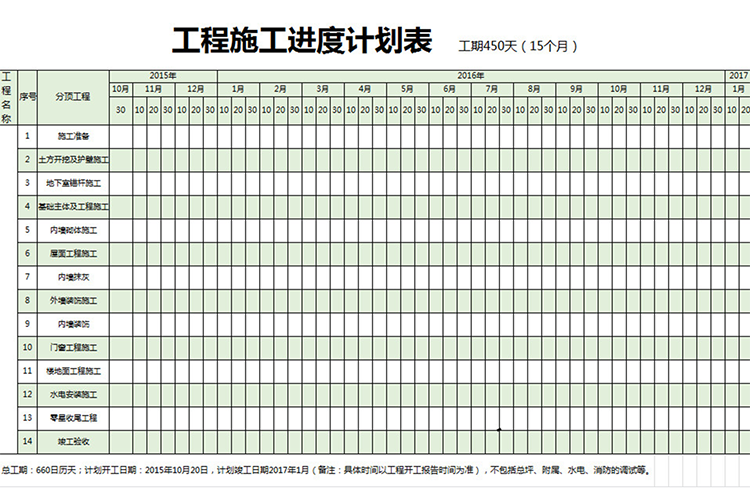 工程施工进度计划表-1