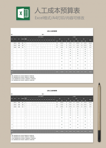 公司人工成本预算表