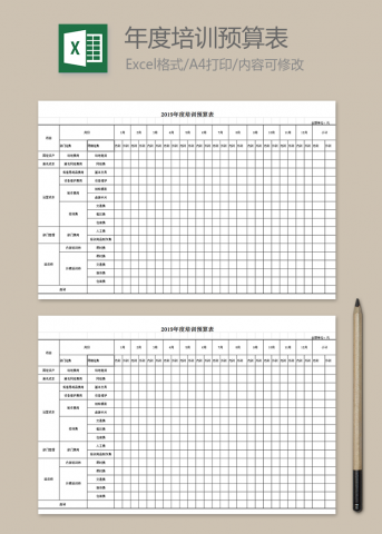 年度培训预算表