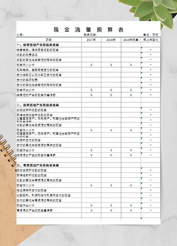 现金流量预算表