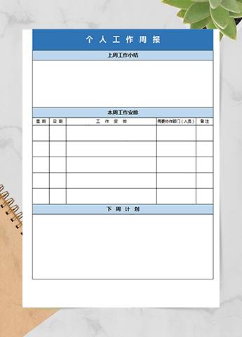 个人工作周报