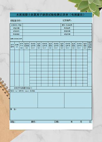 混凝土抗氧离子渗透试验表