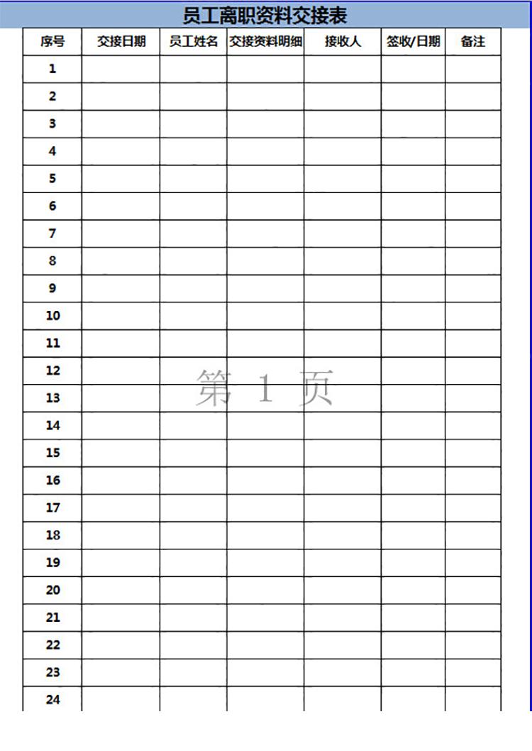 员工离职资料交接表-1