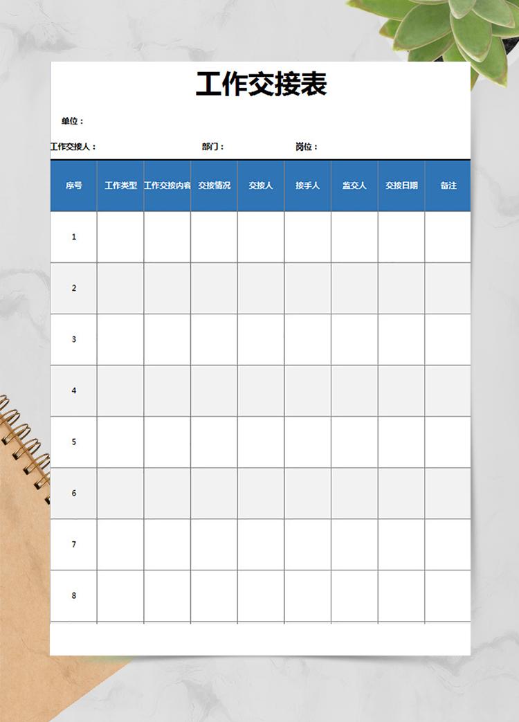 技术部工作交接表