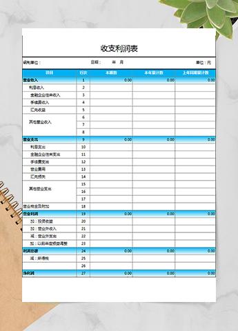一般收支利润表通用版