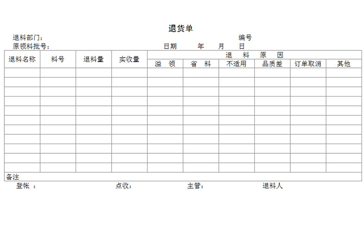 材料退货单-1