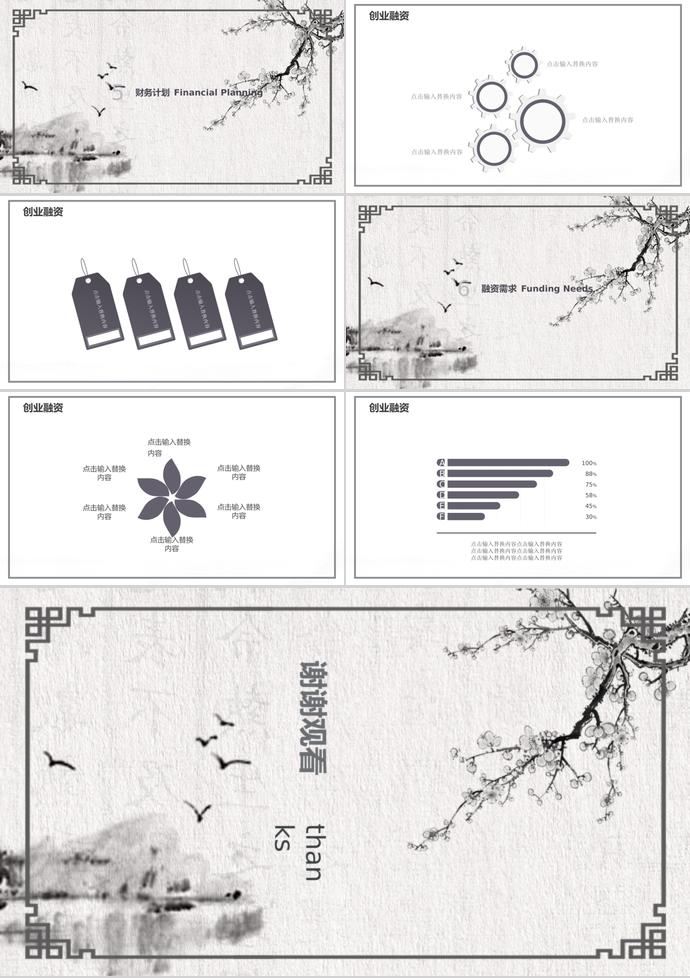 复古自然风创业融资计划书PPT模板-2