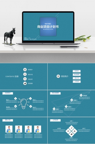 蓝色简约商业项目计划书