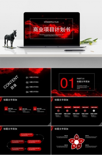 黑红商业项目计划书PPT模板