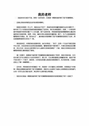 15年中考作文：我的老师