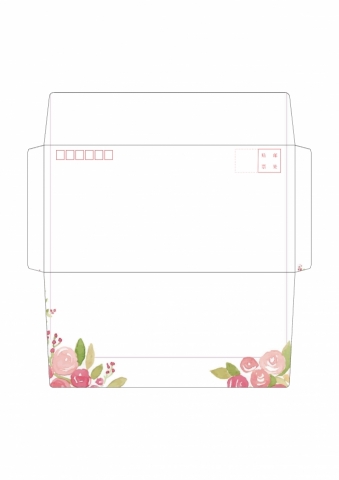 卡通鲜花小清新信封