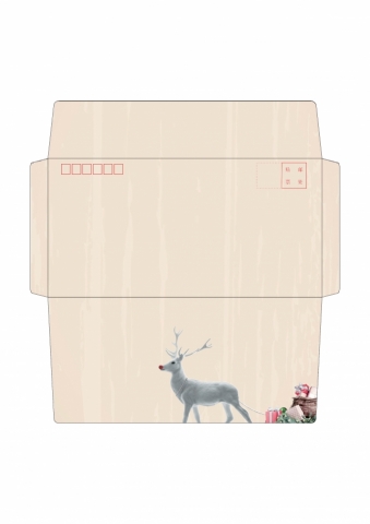 小清新白色驼鹿信封