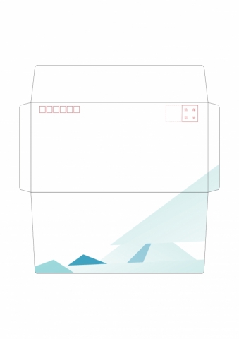 简约大气蓝白色信封