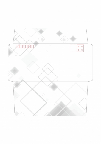 简约正方形图案拼接信封