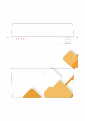 简约正方形拼接信封