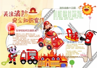 精美关注消防安全知识宣传小报