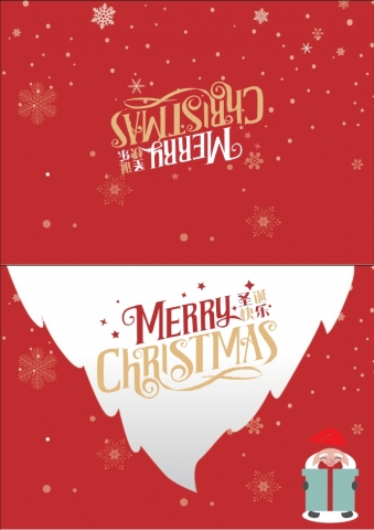 卡通简约风格圣诞老人贺卡