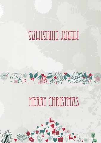 小清新卡通抽象麋鹿贺卡