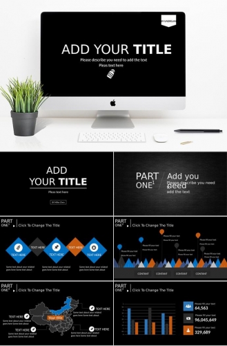 黑色系炫酷风个人求职简历ppt模板