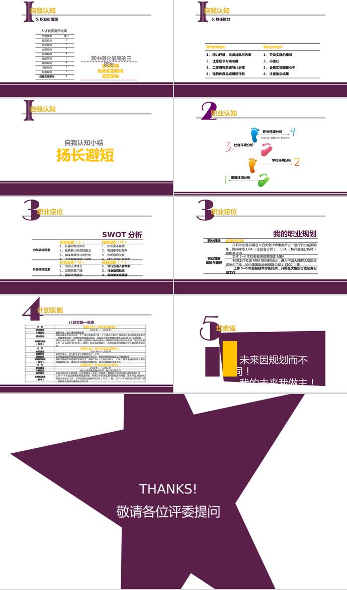 大学生个人职业生涯规划PPT模板-1