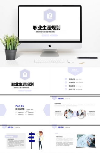 蓝色简约职业生涯规划