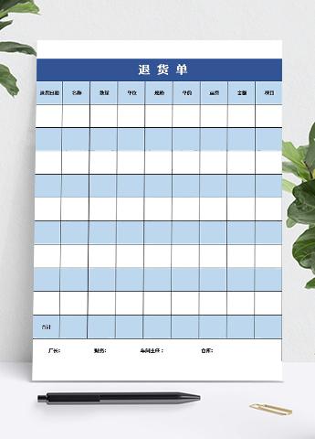产品退货单