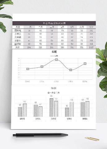 办公用品采购记录表模板