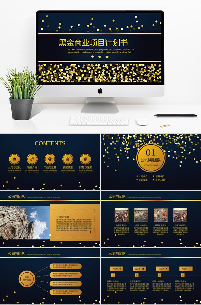 黑金商业项目计划书PPT模板