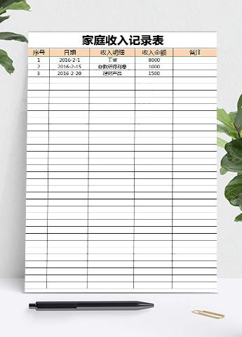 家庭收支预算分析管理表