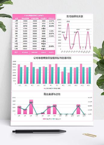玫红风公司年度差旅费报销财务分析报告表