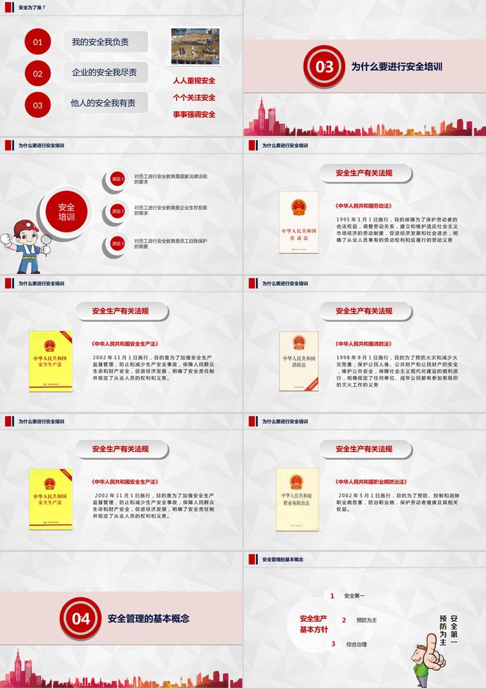 红色简约风格安全生产培训课件PPT模板-1