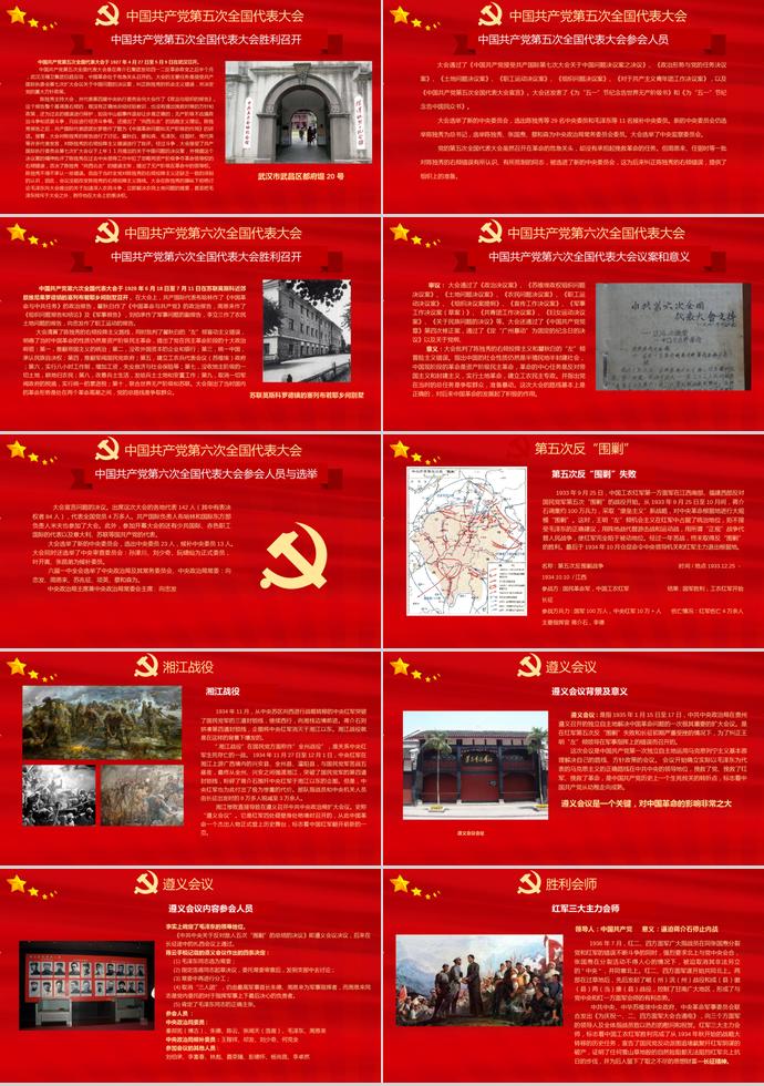 金红大气7.1建党节党的光辉历程PPT模板-3