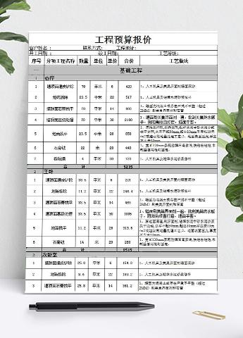 家庭装修报价单