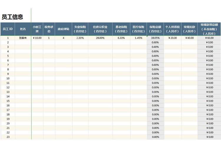 企业通用员工工资表模板-1