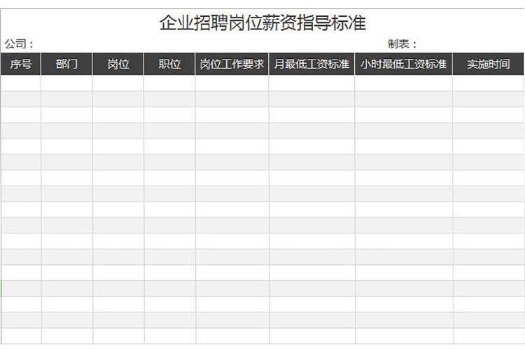 企业员工工资表薪资指导标准-1