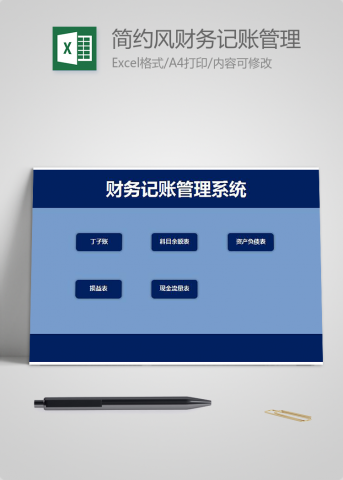 简约风财务记账管理系统模板