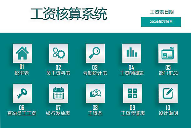 工资核算系统excel表格模板-1