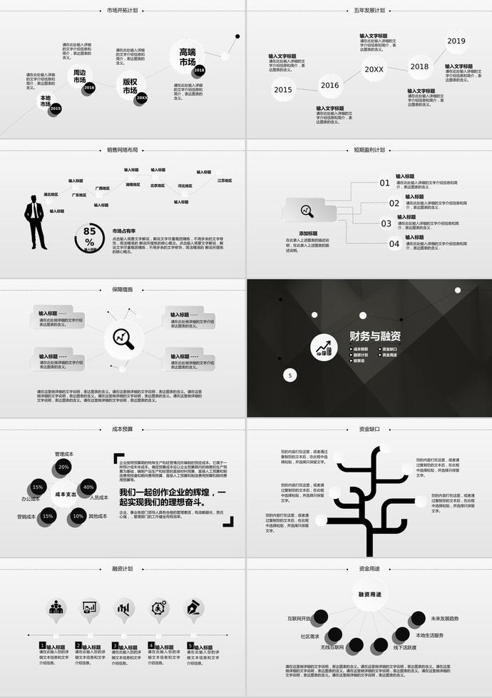 黑金2019商业融资计划书PPT模板-3