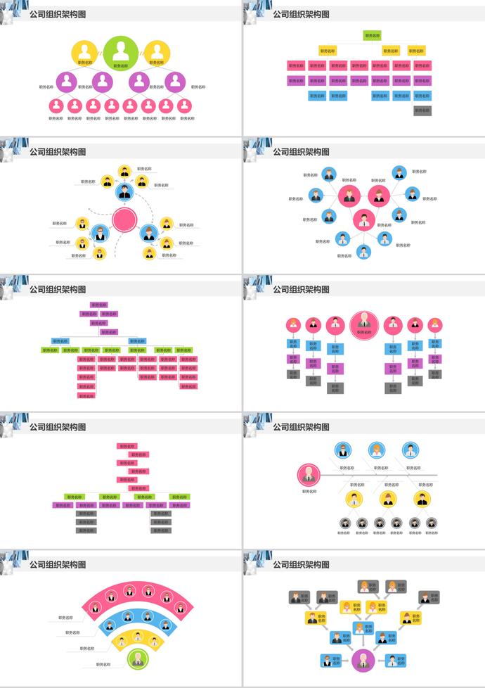 工作组织架构图PPT模板-1