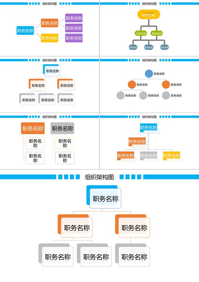 简约风组织架构图ppt模板-2