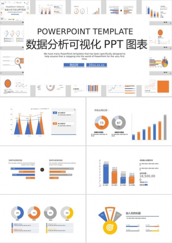 简约大方数据分析可视化PPT图表模板