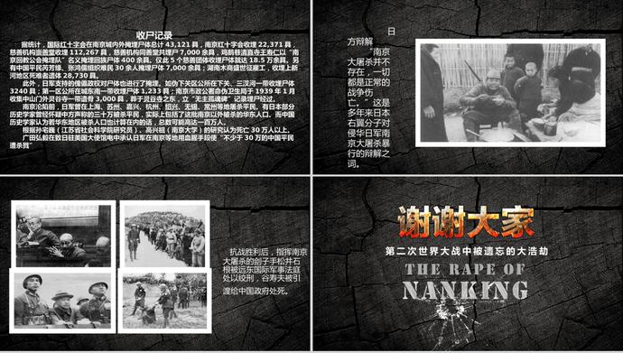 黑色南京大屠杀国家公祭日PPT模板-2