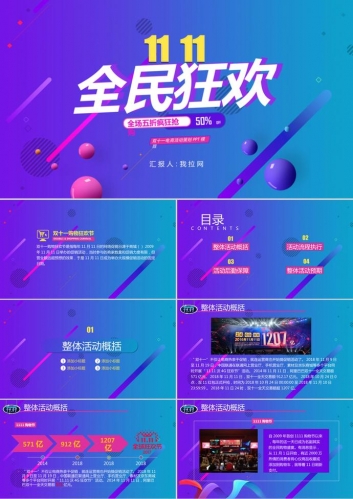 全民狂欢电商双11活动策划ppt模板