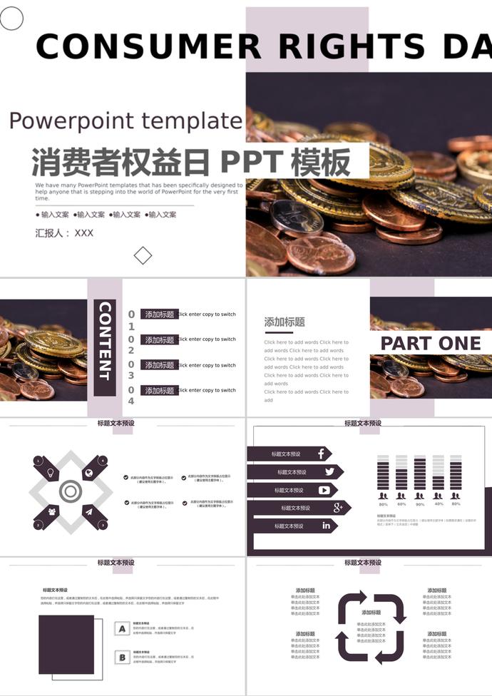 315消费者权益日商务汇报PPT模板