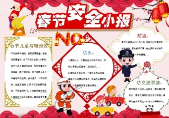 中国风元素春节消防安全小报wps