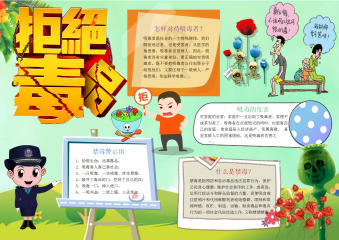 拒绝毒品小报手抄报模板