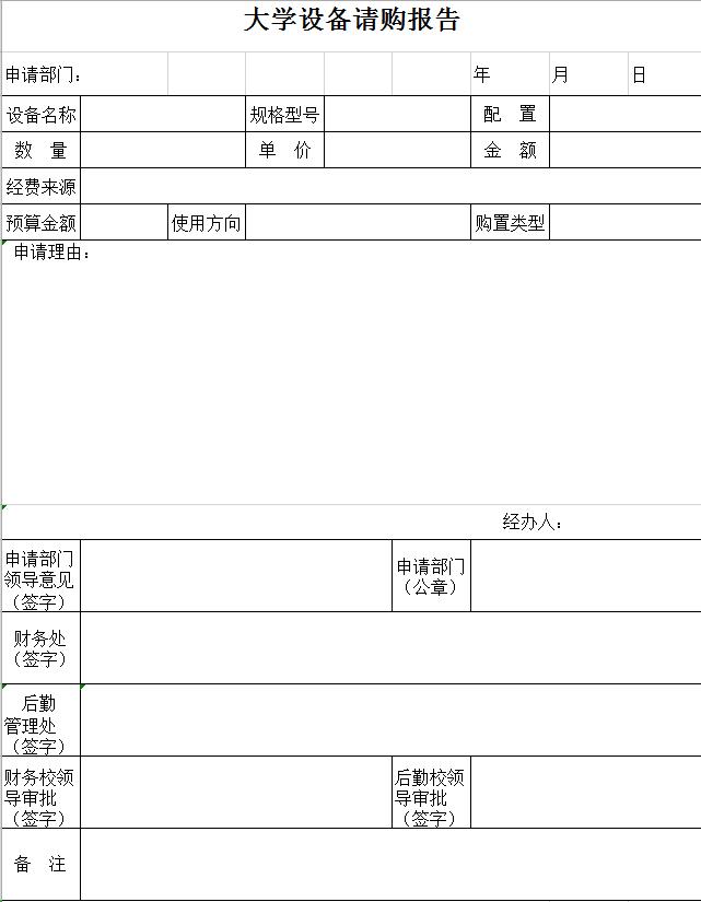 大学设备请购报告