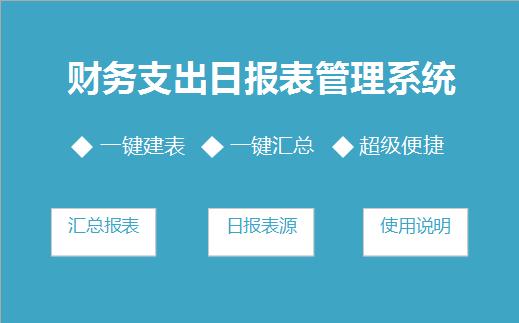 财务支出日报表管理系统excel模板