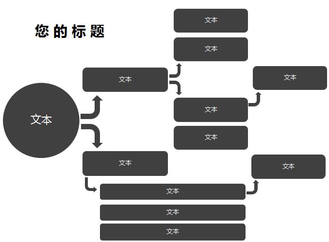 黑色系组织架构图excel模板