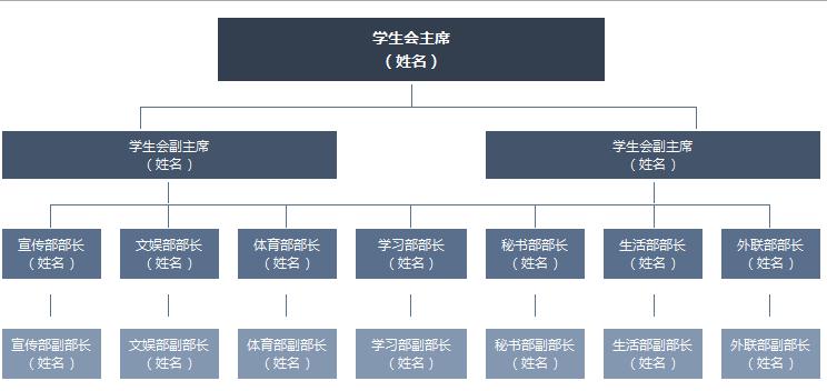 学生会组织架构图excel模板